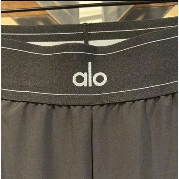 ALO Yoga Black Wide-Leg Trousers - Picture 6 of 8